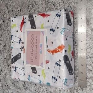 NWT LULU & COCO 3 piece full size printed Bed Sheet Set
